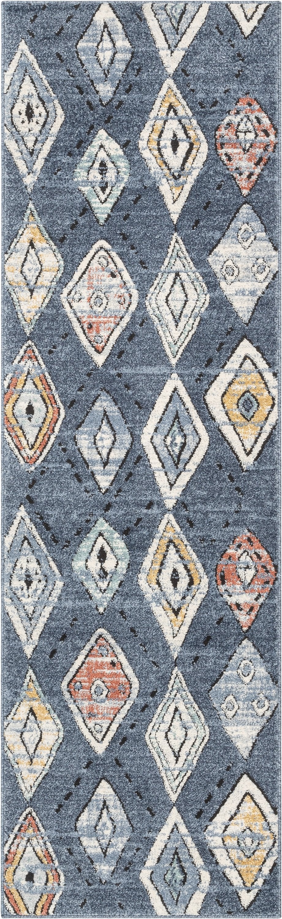 Cesena Tribal Moroccan Diamond Blue Rug ENV-34