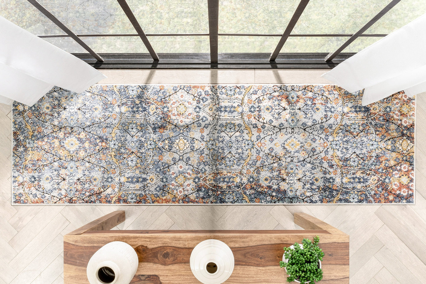Como Vintage Bohemian Oriental Blue Rug ENV-44