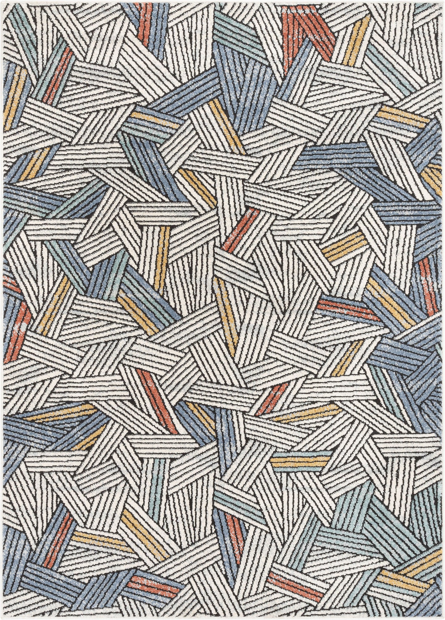 Varese Abstract Geometric Stripes Blue Rug ENV-54