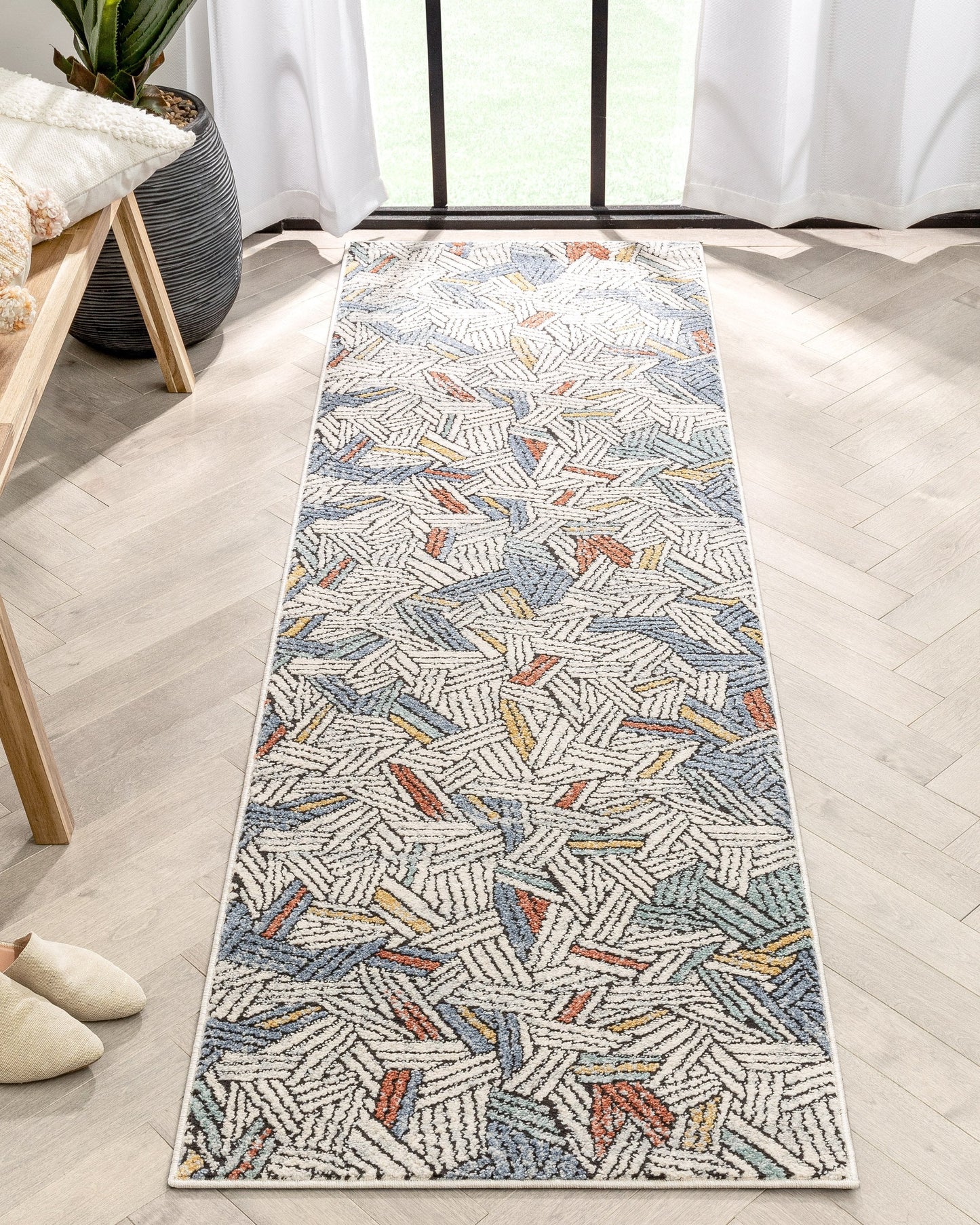 Varese Abstract Geometric Stripes Blue Rug ENV-54