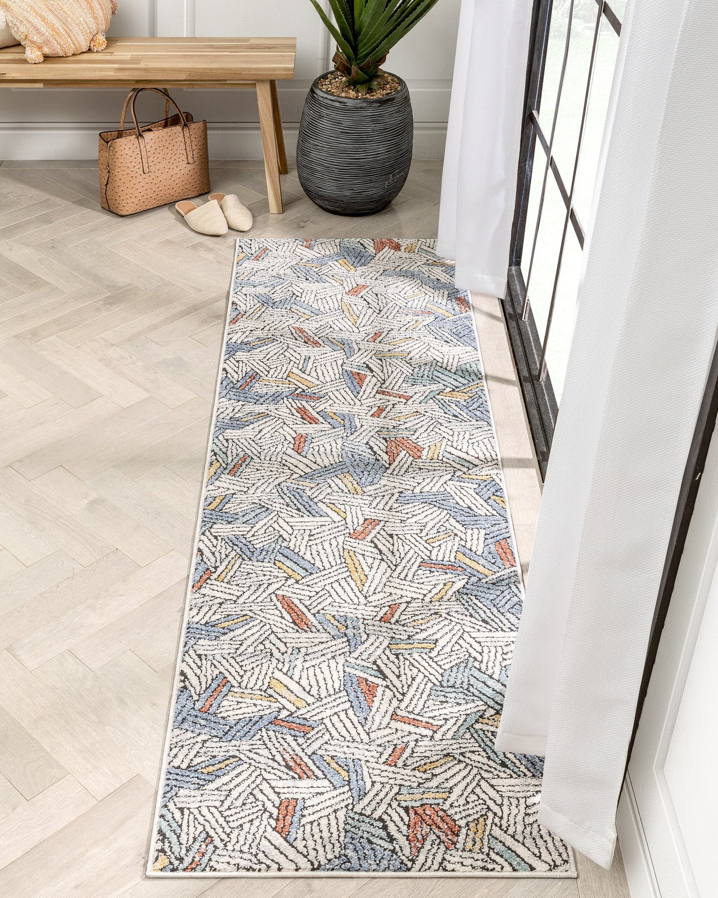 Varese Abstract Geometric Stripes Blue Rug ENV-54