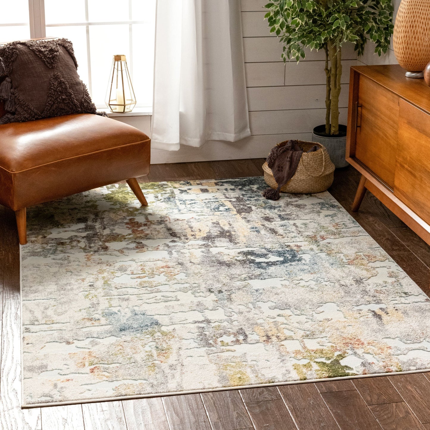 Azura Vintage Distressed Abstract Multi Rug FA-14