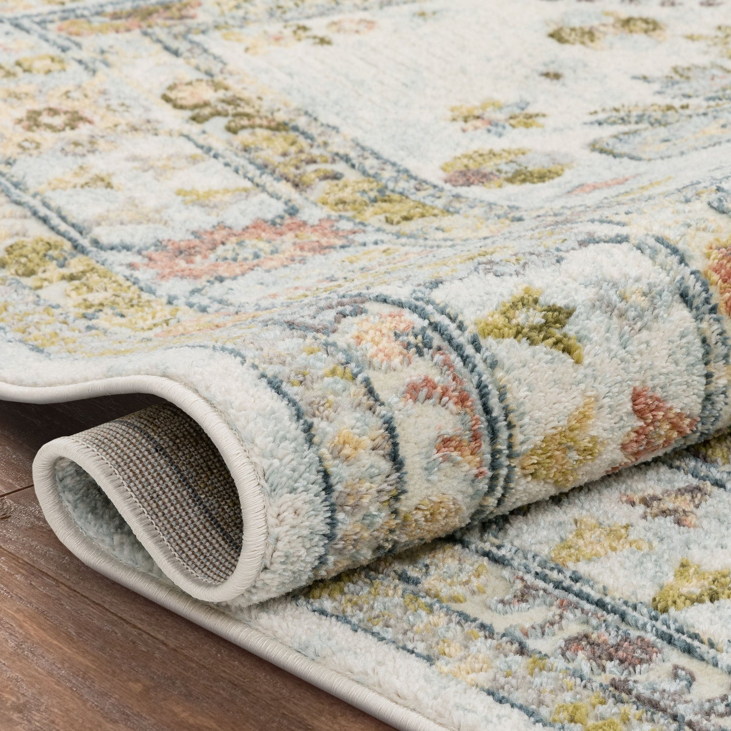 Novalie Vintage Medallion Botanical Border Ivory Rug FA-52