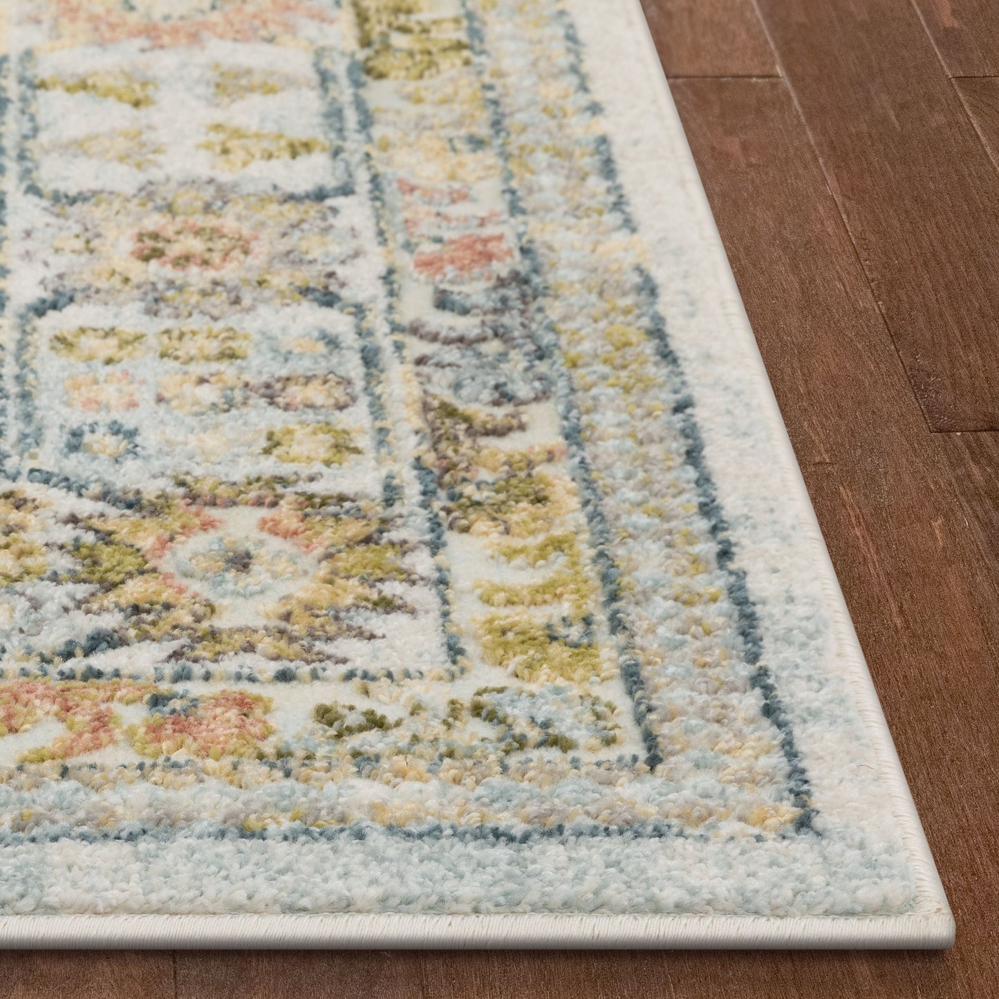 Novalie Vintage Medallion Botanical Border Ivory Rug FA-52