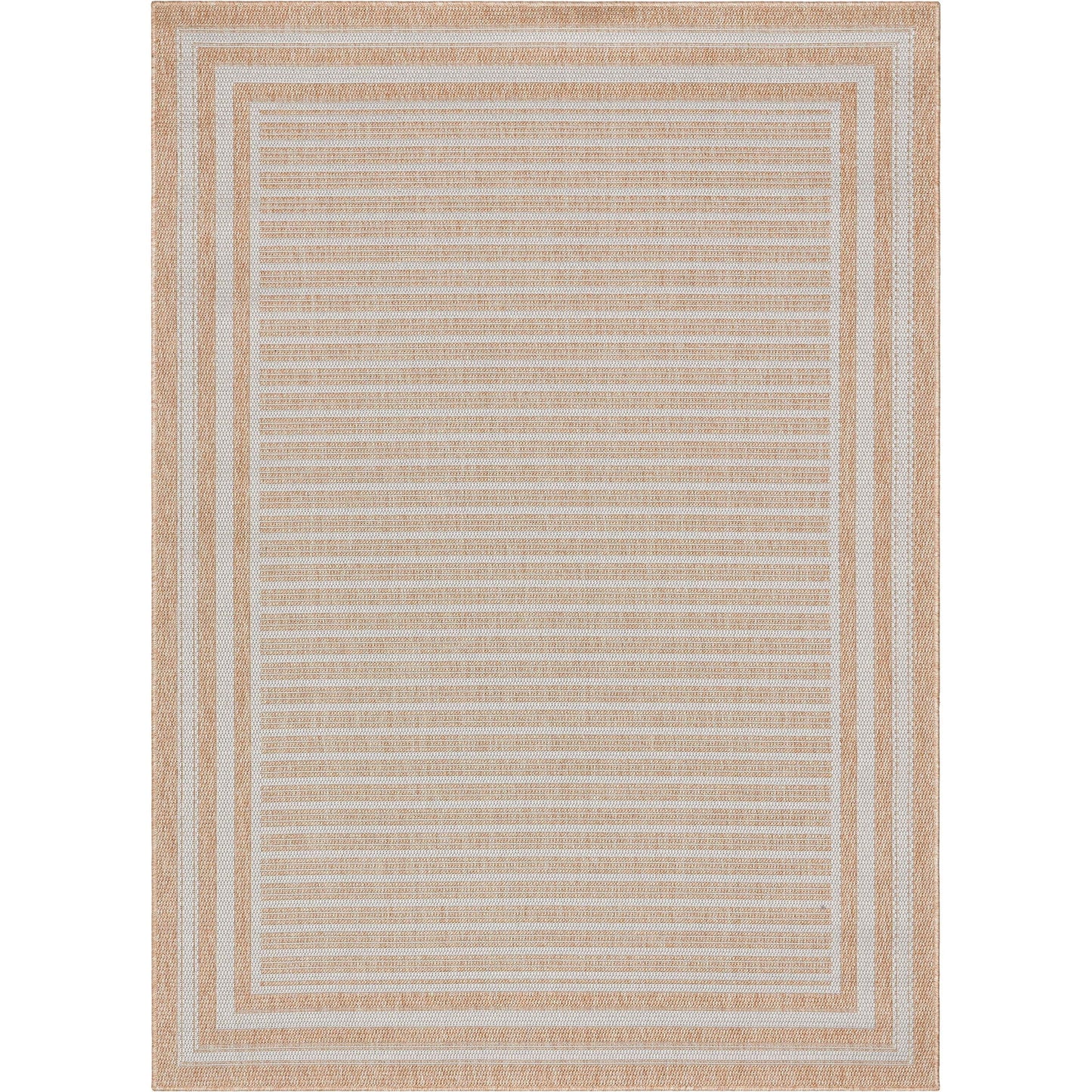 Frankie Modern Stripes Indoor/Outdoor Beige Textured Rug FAL-22