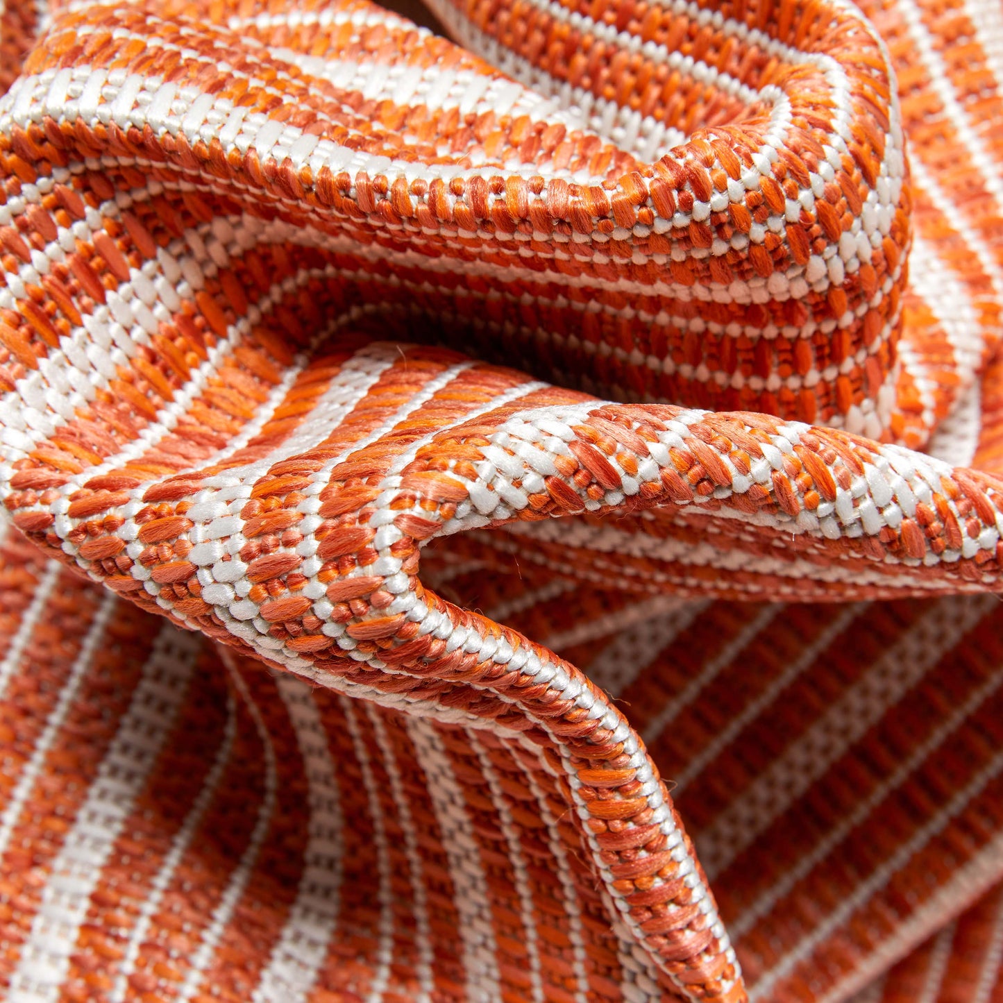 Frankie Modern Stripes Indoor/Outdoor Orange Textured Rug FAL-29