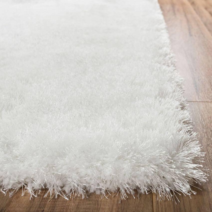 Liza White Plush Shag Rug FE-12