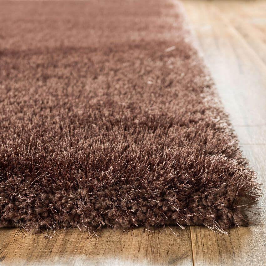 Liza Taupe Brown Plush Shag Rug FE-18