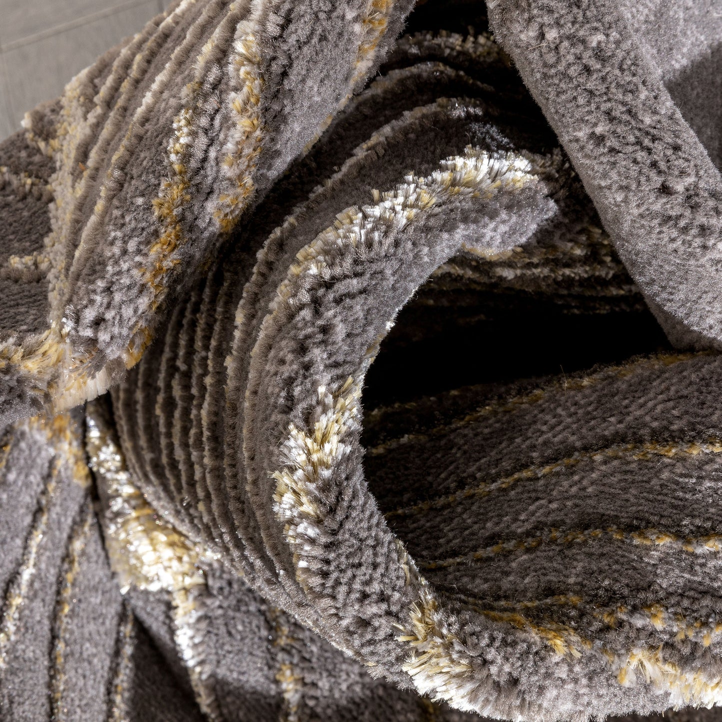 Madeline Retro Marble Pattern Grey Glam Rug FRM-147