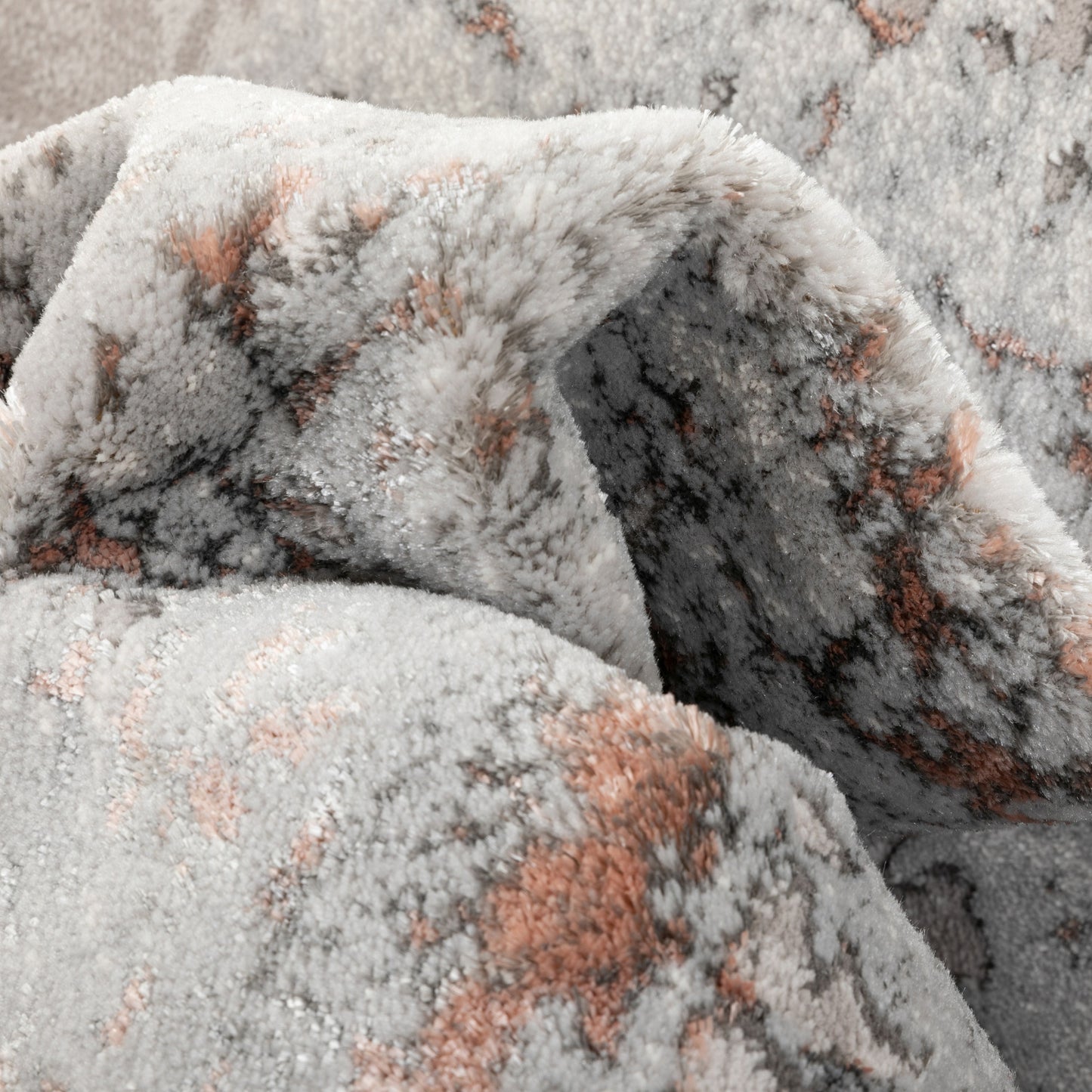 Angus Modern Abstract Distressed Grey Blush Glam Rug FRM-27
