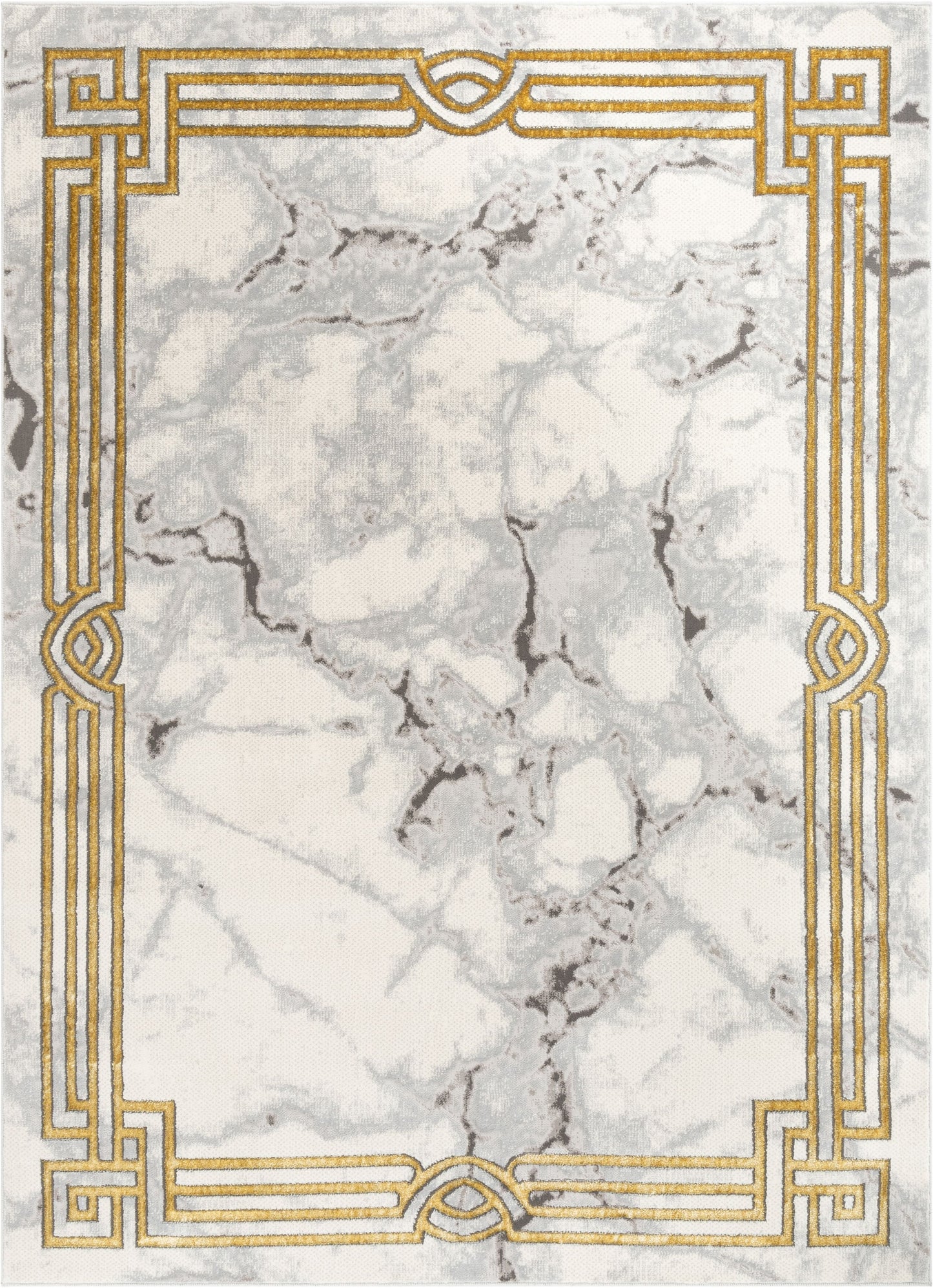 Huntington Retro Marble Border Ivory Glam Rug FRM-72