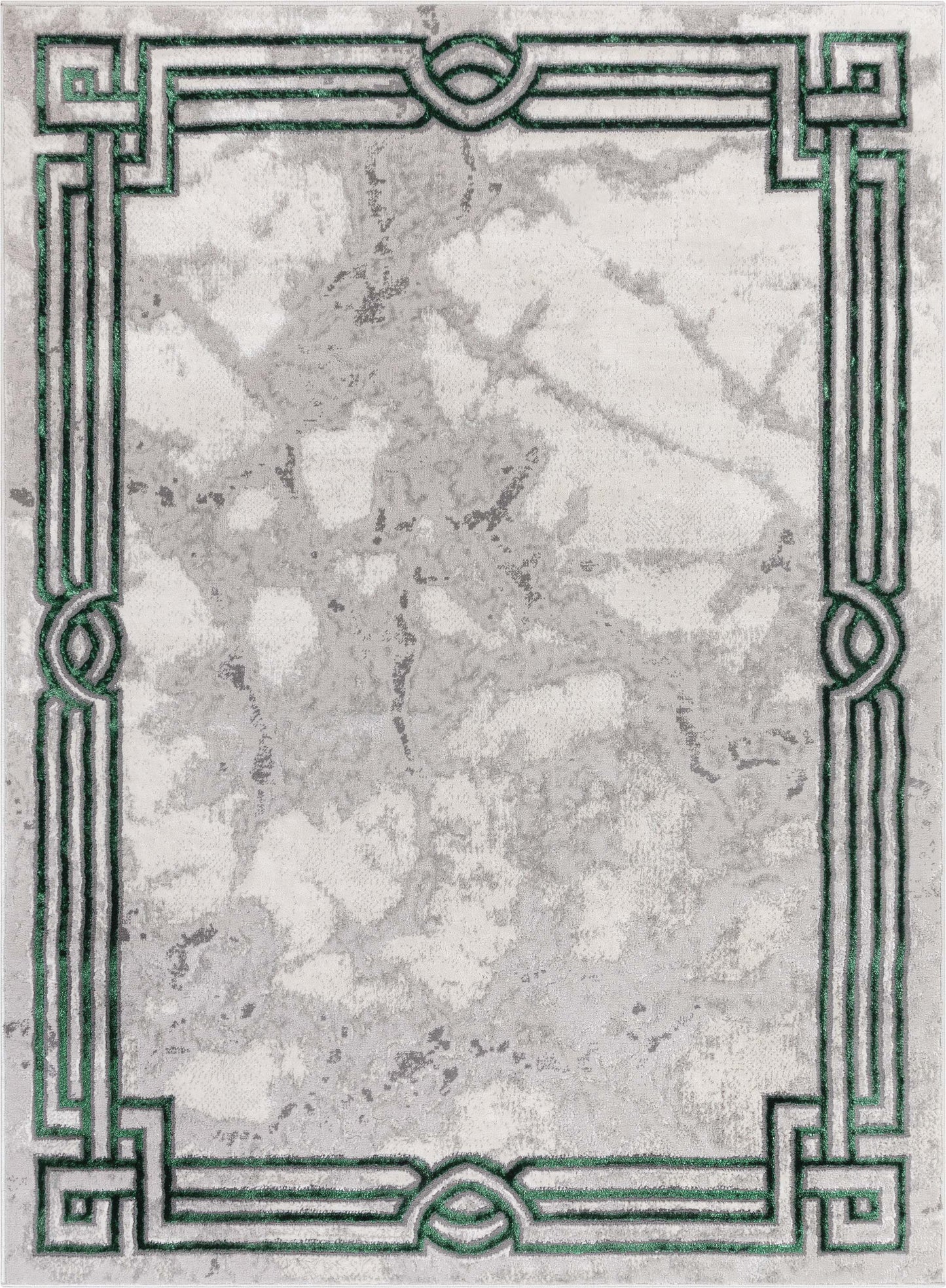 Huntington Retro Marble Border Green Glam Rug FRM-75