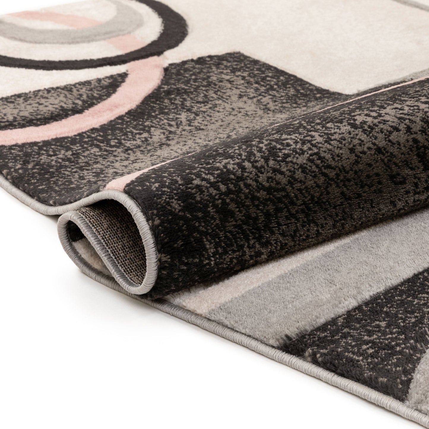 Belle Blush Pink Modern Abstract Geometric 3D Textured Rug GV-20