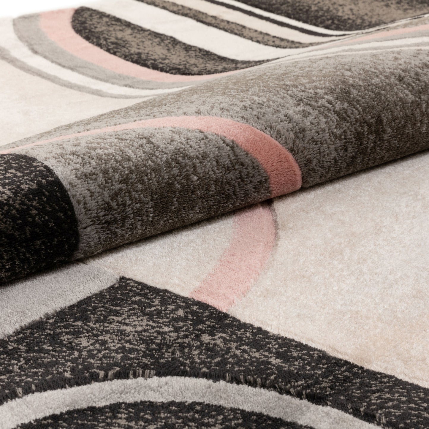 Belle Blush Pink Modern Abstract Geometric 3D Textured Rug GV-20