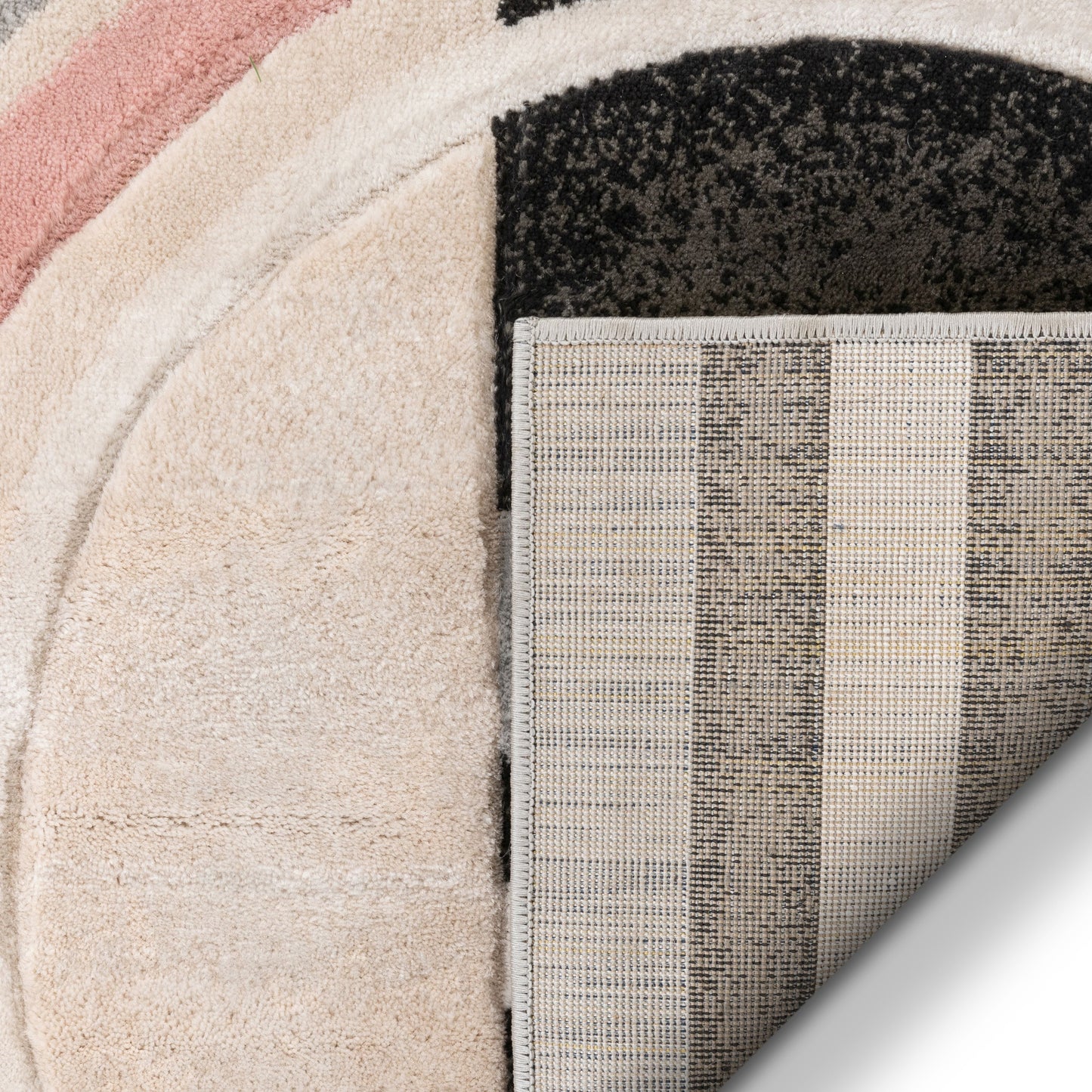 Belle Blush Pink Modern Abstract Geometric 3D Textured Rug GV-20