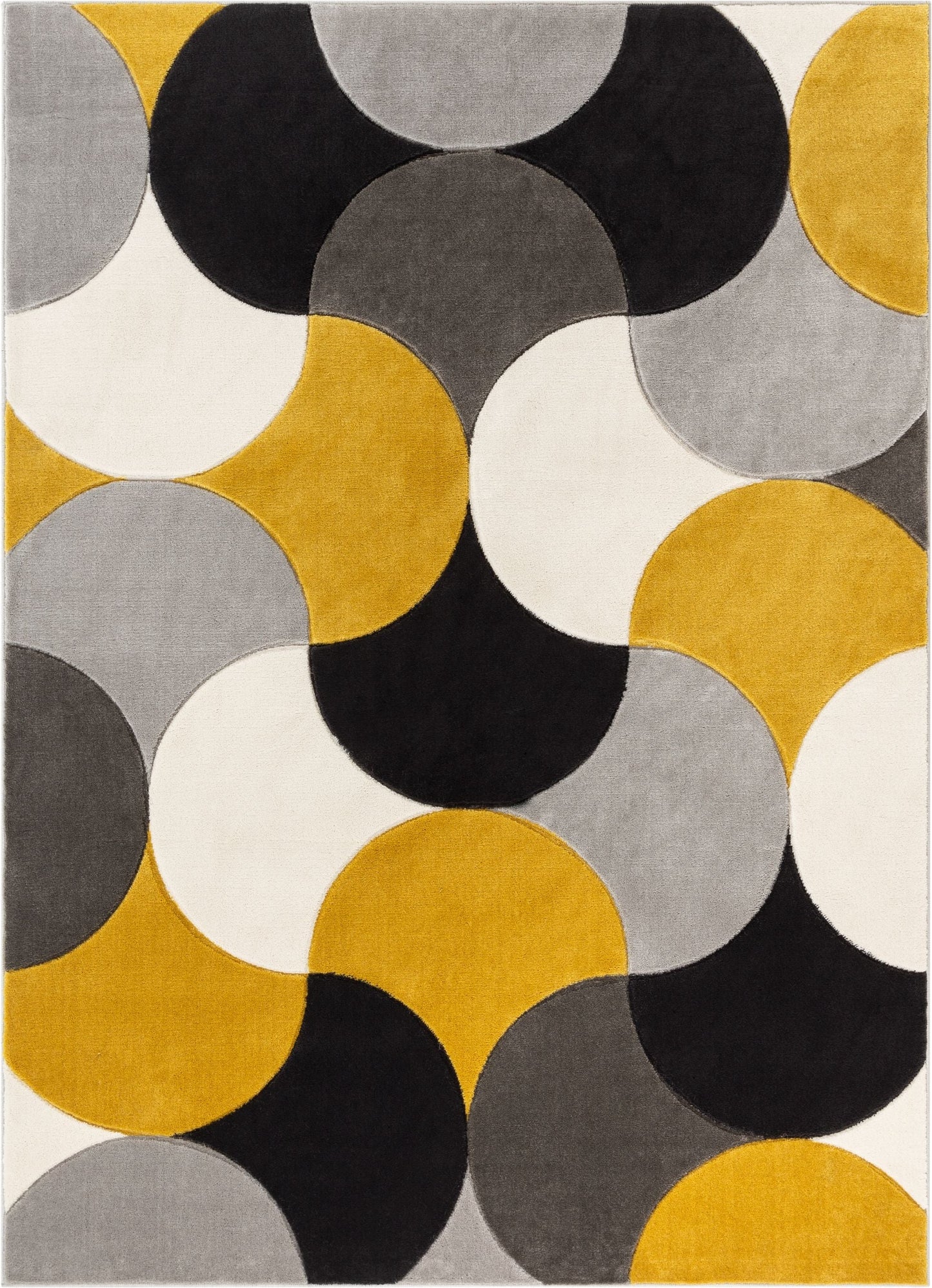 Helena Gold Mid-Century Modern Abstract Geometric 3D Textured Rug GV-31
