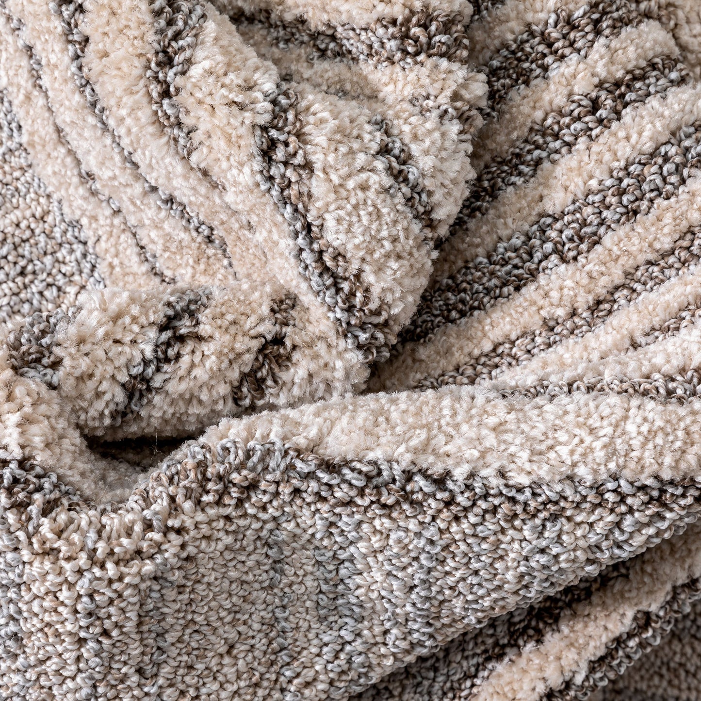 Briar Tribal Geometric Abstract Beige Looped Pile Rug HAR-12