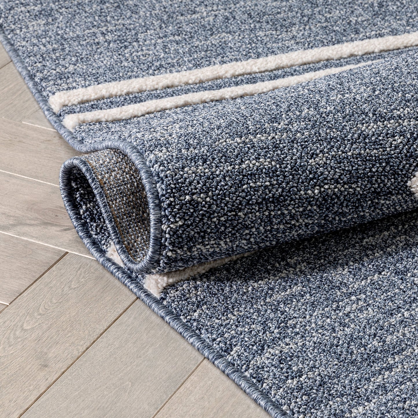 Evie Tribal Diamond Medallion Pattern Blue Looped Pile Rug HAR-34