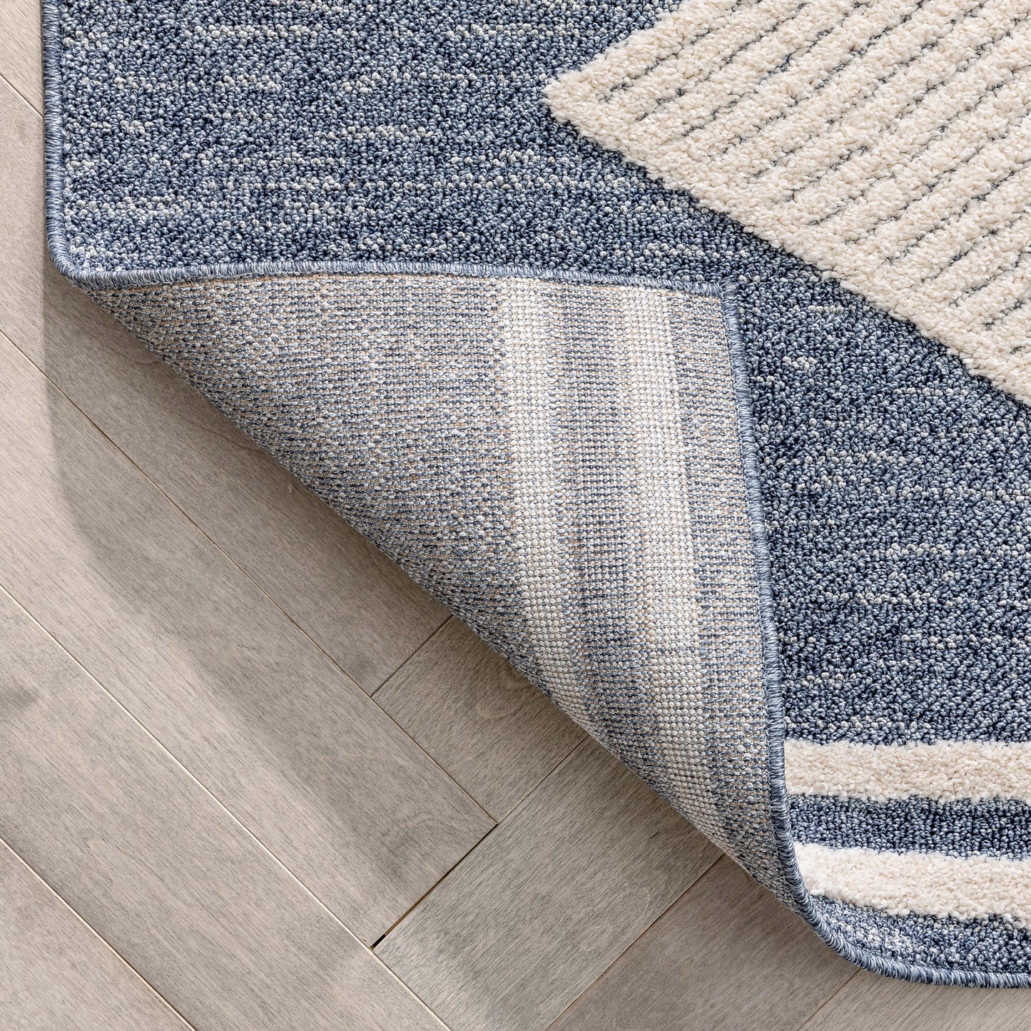 Evie Tribal Diamond Medallion Pattern Blue Looped Pile Rug HAR-34