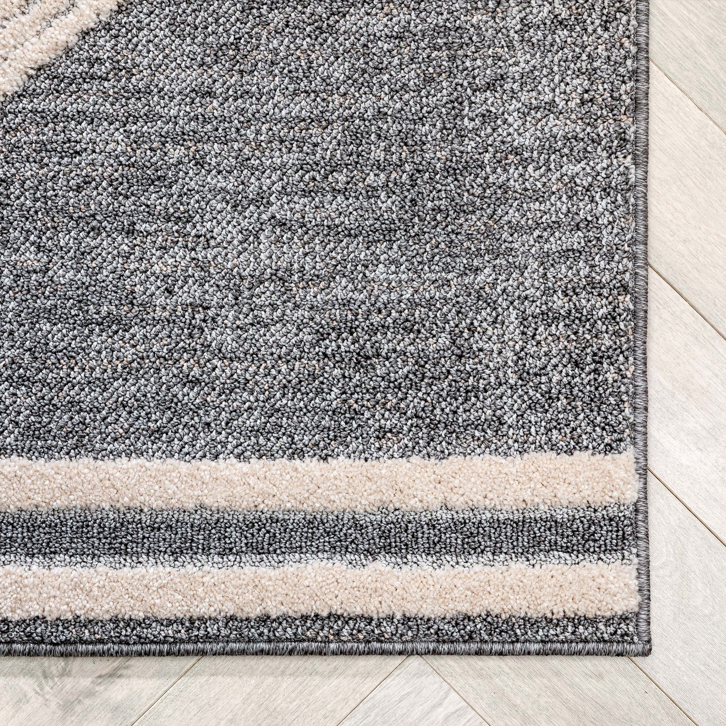Evie Tribal Diamond Medallion Pattern Grey Looped Pile Rug HAR-37