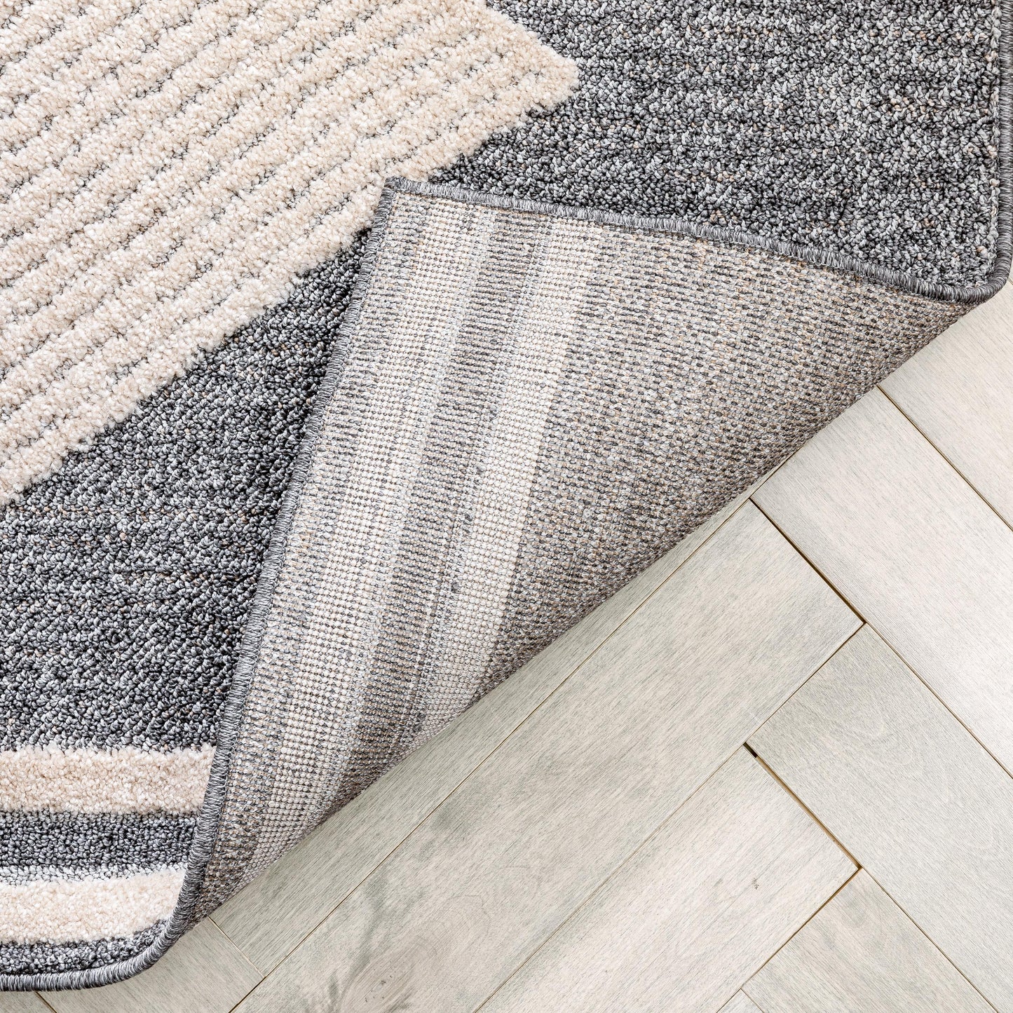 Evie Tribal Diamond Medallion Pattern Grey Looped Pile Rug HAR-37