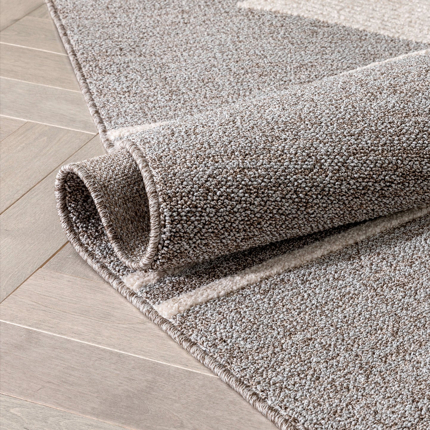 Evie Tribal Diamond Medallion Pattern Taupe Looped Pile Rug HAR-38