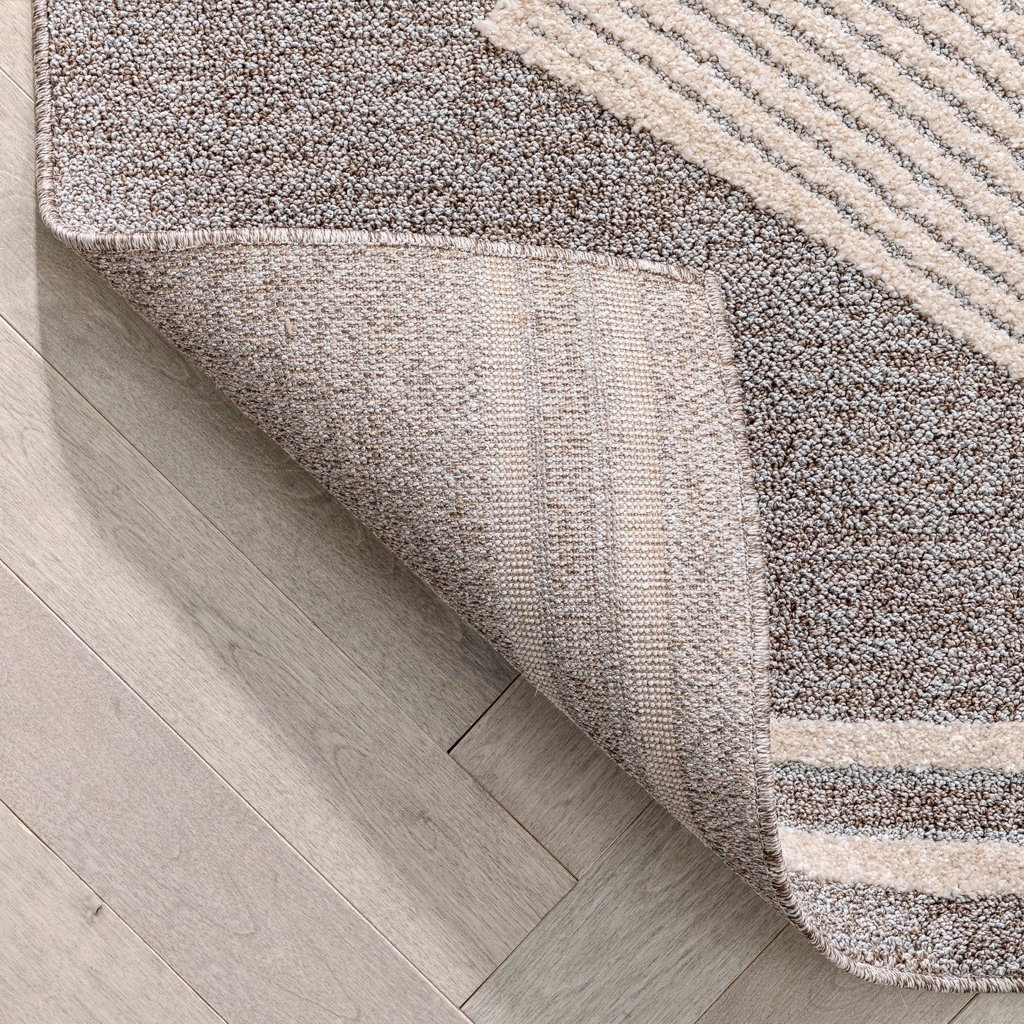 Evie Tribal Diamond Medallion Pattern Taupe Looped Pile Rug HAR-38