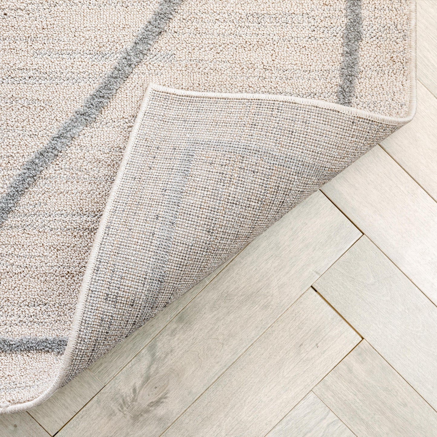 Cora Moroccan Lattice Trellis Beige Looped Pile Rug HAR-42