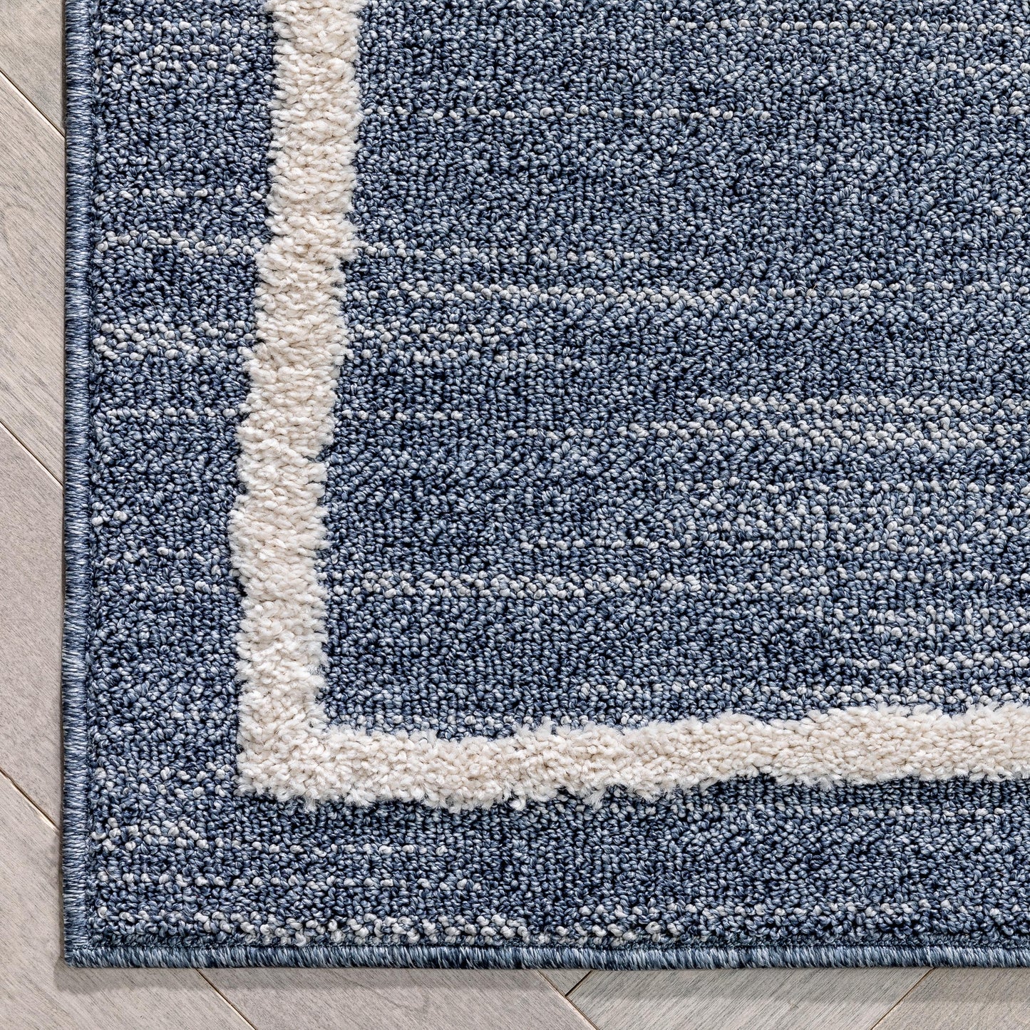 Cora Moroccan Lattice Trellis Blue Looped Pile Rug HAR-44
