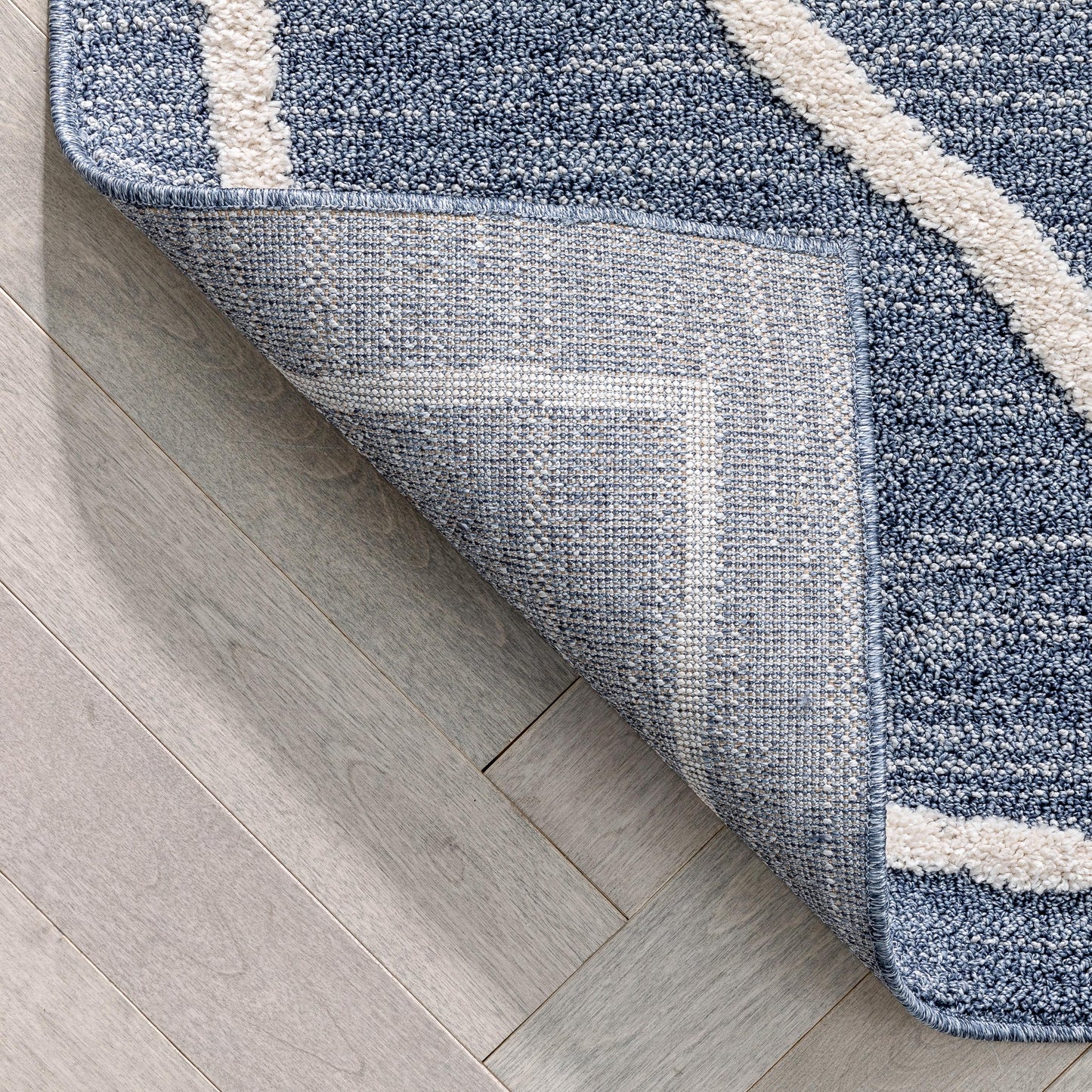Cora Moroccan Lattice Trellis Blue Looped Pile Rug HAR-44