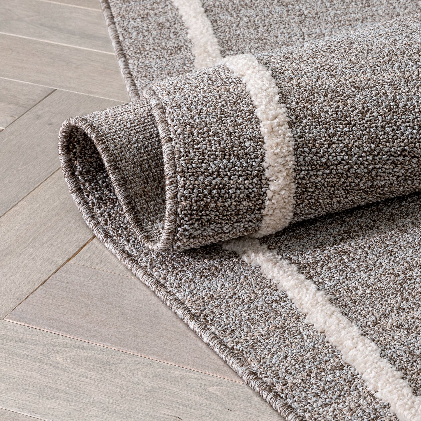 Cora Moroccan Lattice Trellis Taupe Looped Pile Rug HAR-48