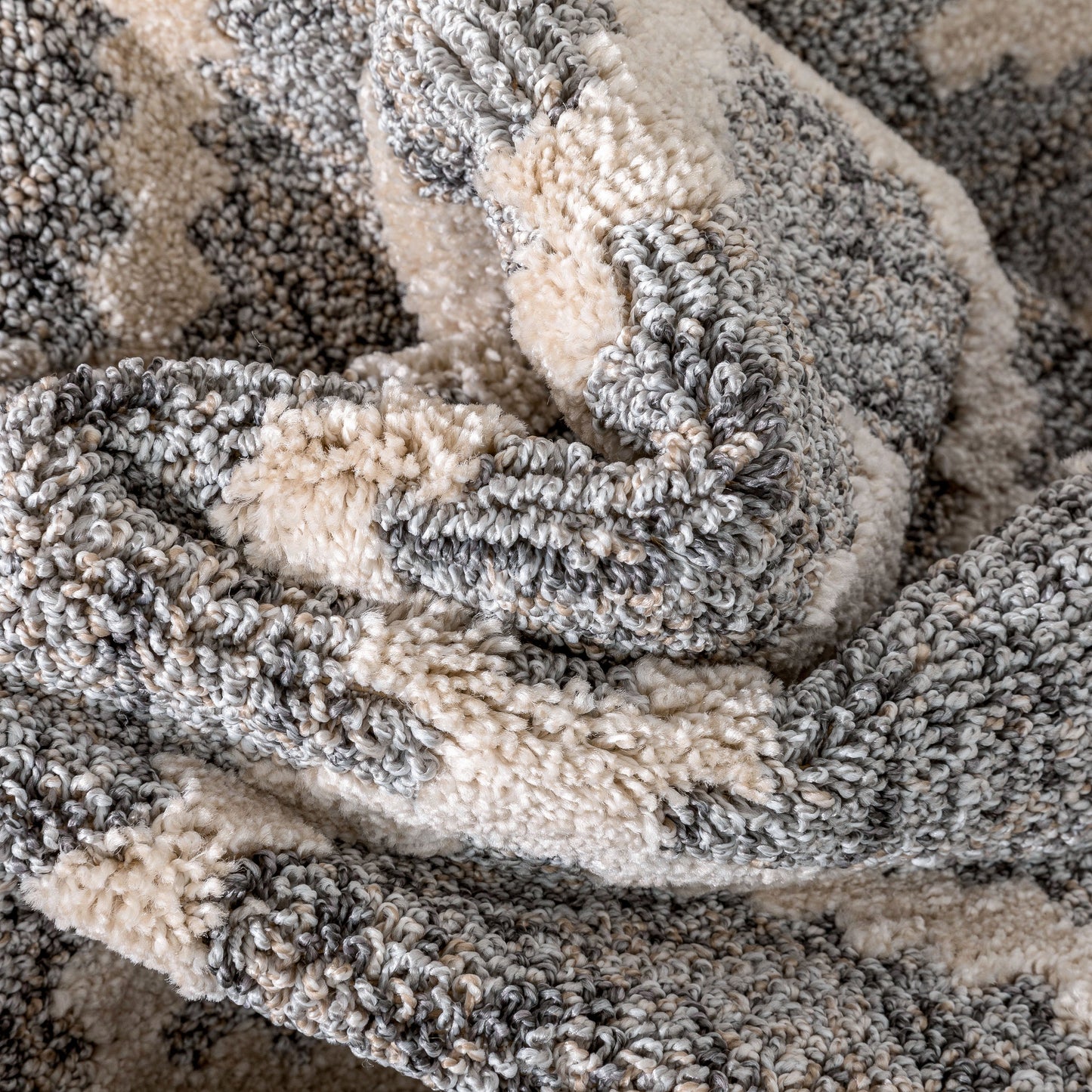 Ailey Moroccan Lattice Trellis Grey Looped Pile Rug HAR-57