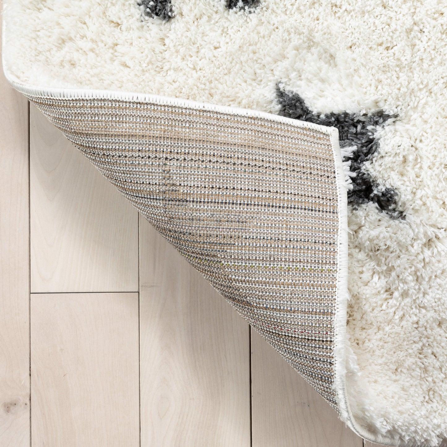 Celestial Skies Modern Stars Pattern Ivory Grey Thick & Ultra Soft Kids Rug HAV-12