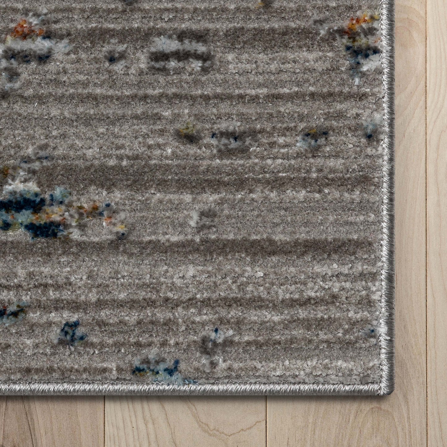 Abstract Modern Distressed Grey Multi Rug HR-11