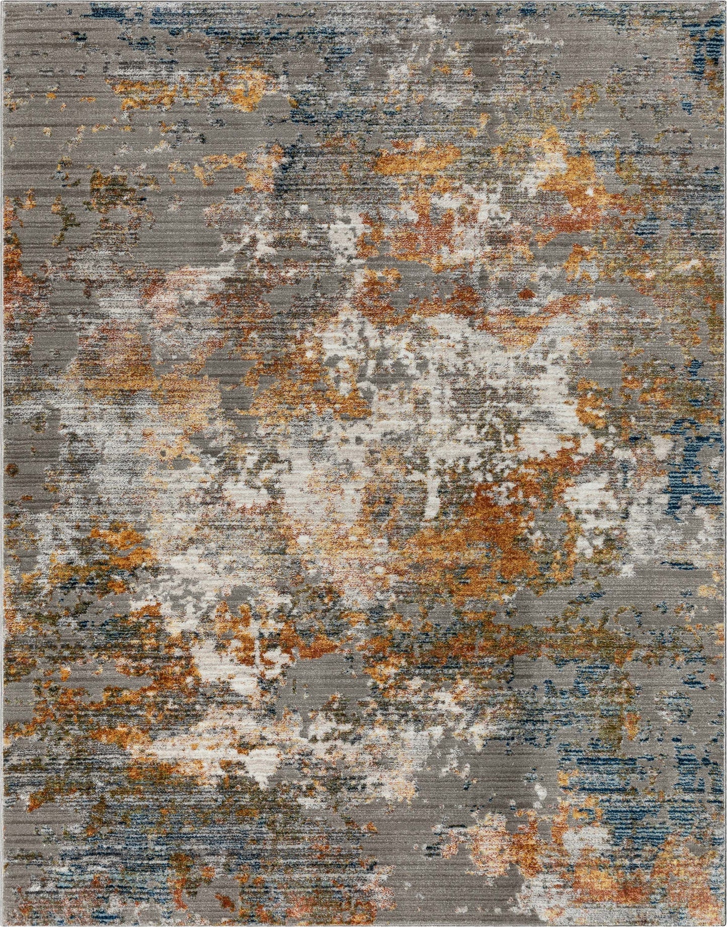 Abstract Modern Distressed Grey Multi Rug HR-11