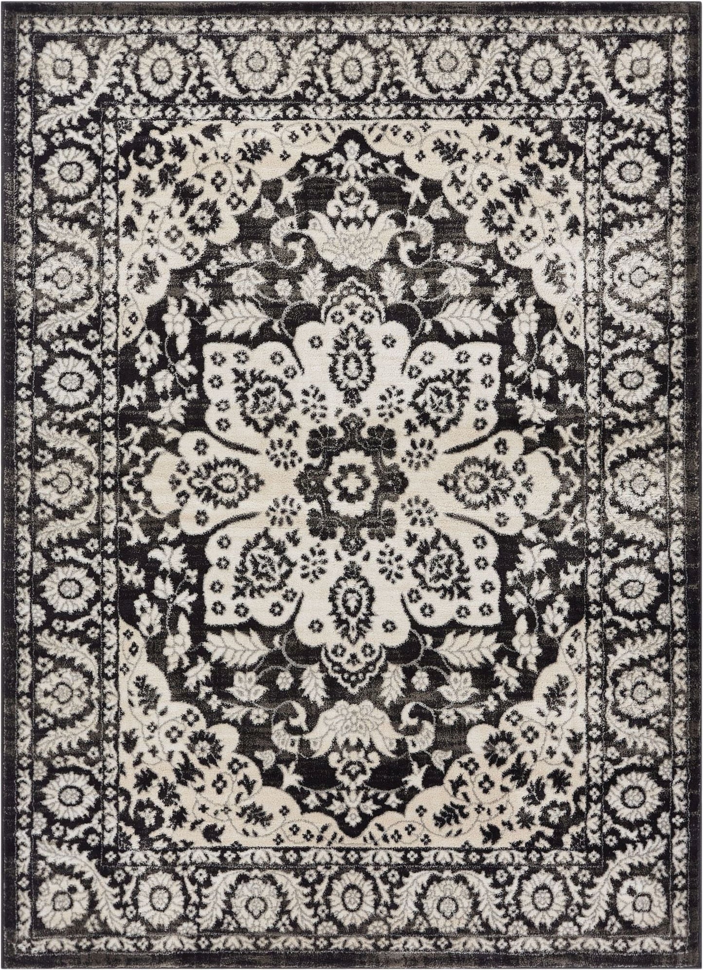 Achilles Grey Traditional Rug HU-63