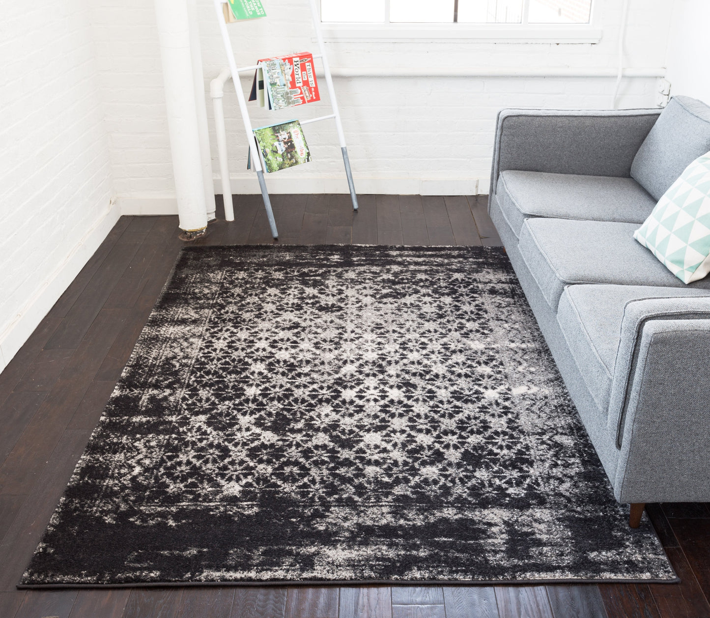 Manchester Grey Modern Distressed Rug 2267