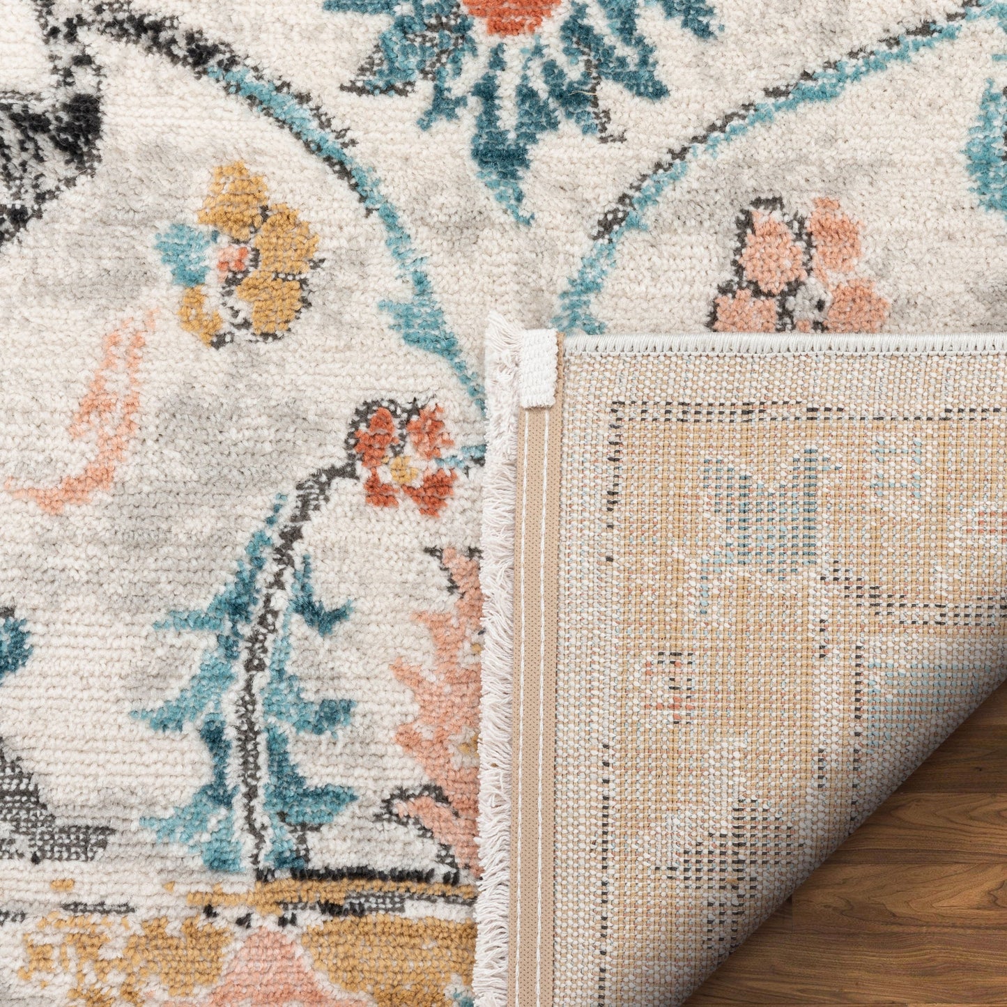 Ivy Bohemian Vintage Oriental Botanical Beige Rug IND-22