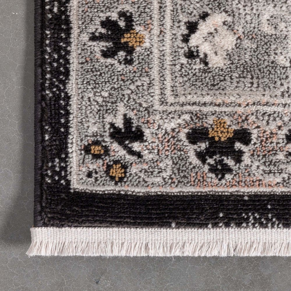 Julita Vintage Bohemian Aztec Tribal Black Rug IND-43
