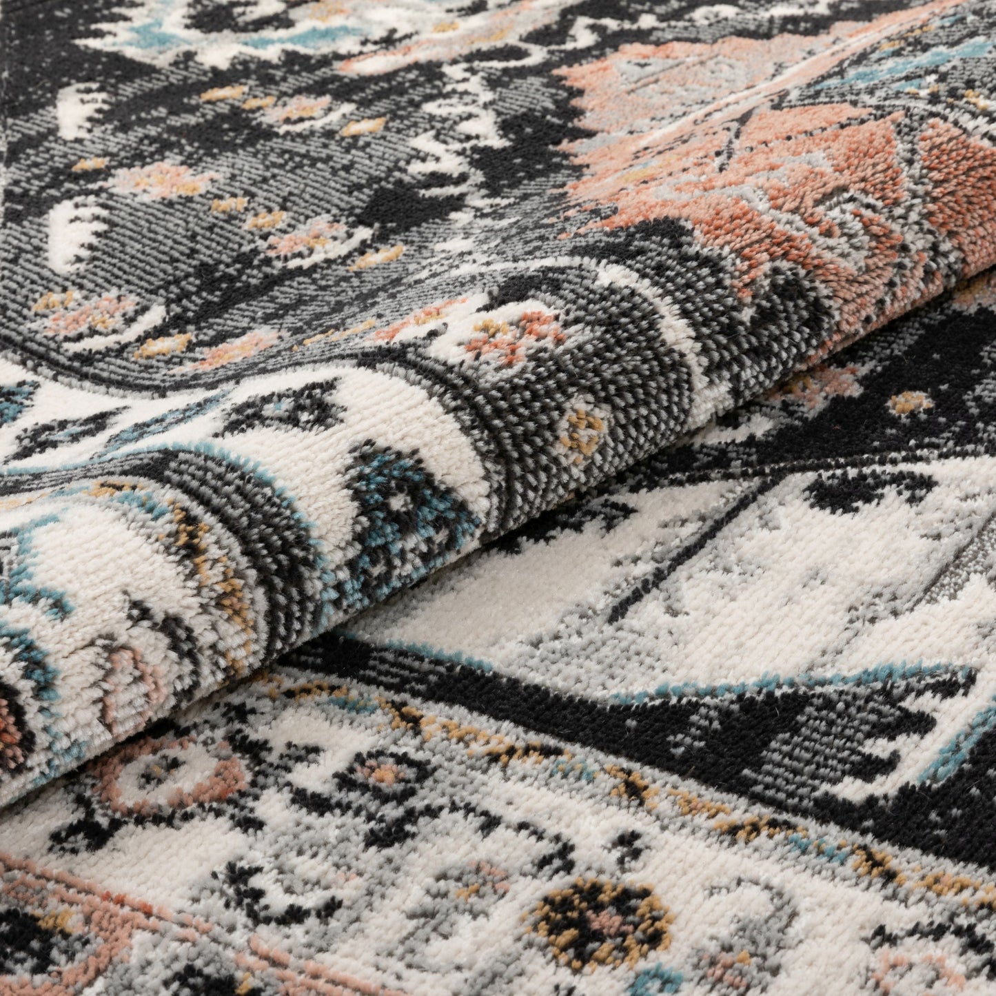 Julita Vintage Bohemian Aztec Tribal Black Rug IND-43