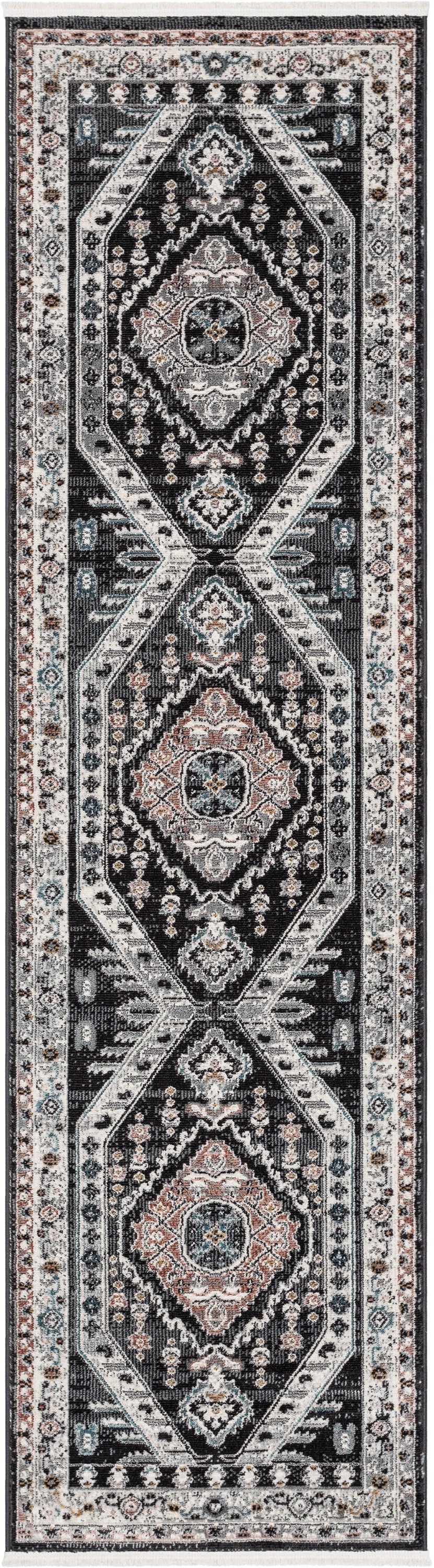 Julita Vintage Bohemian Aztec Tribal Black Rug IND-43
