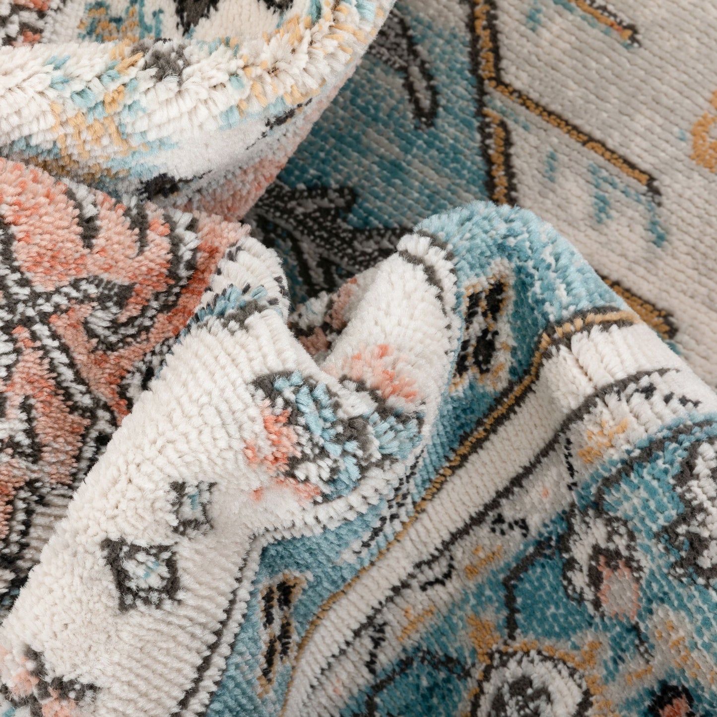 Jane Vintage Bohemian Aztec Tribal Blue Rug IND-46