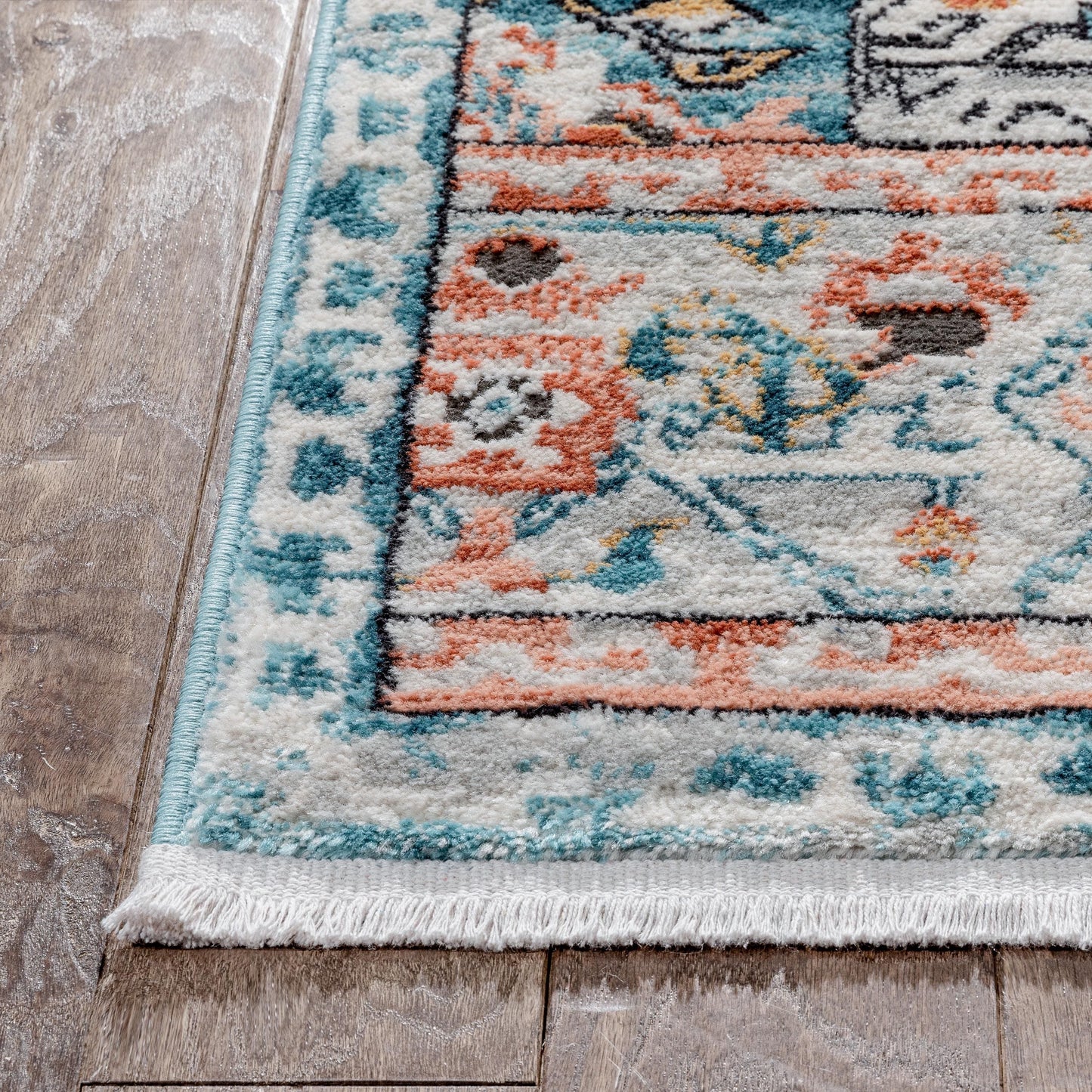 Manor Vintage Bohemian Medallion Oriental Blue Rug IND-56