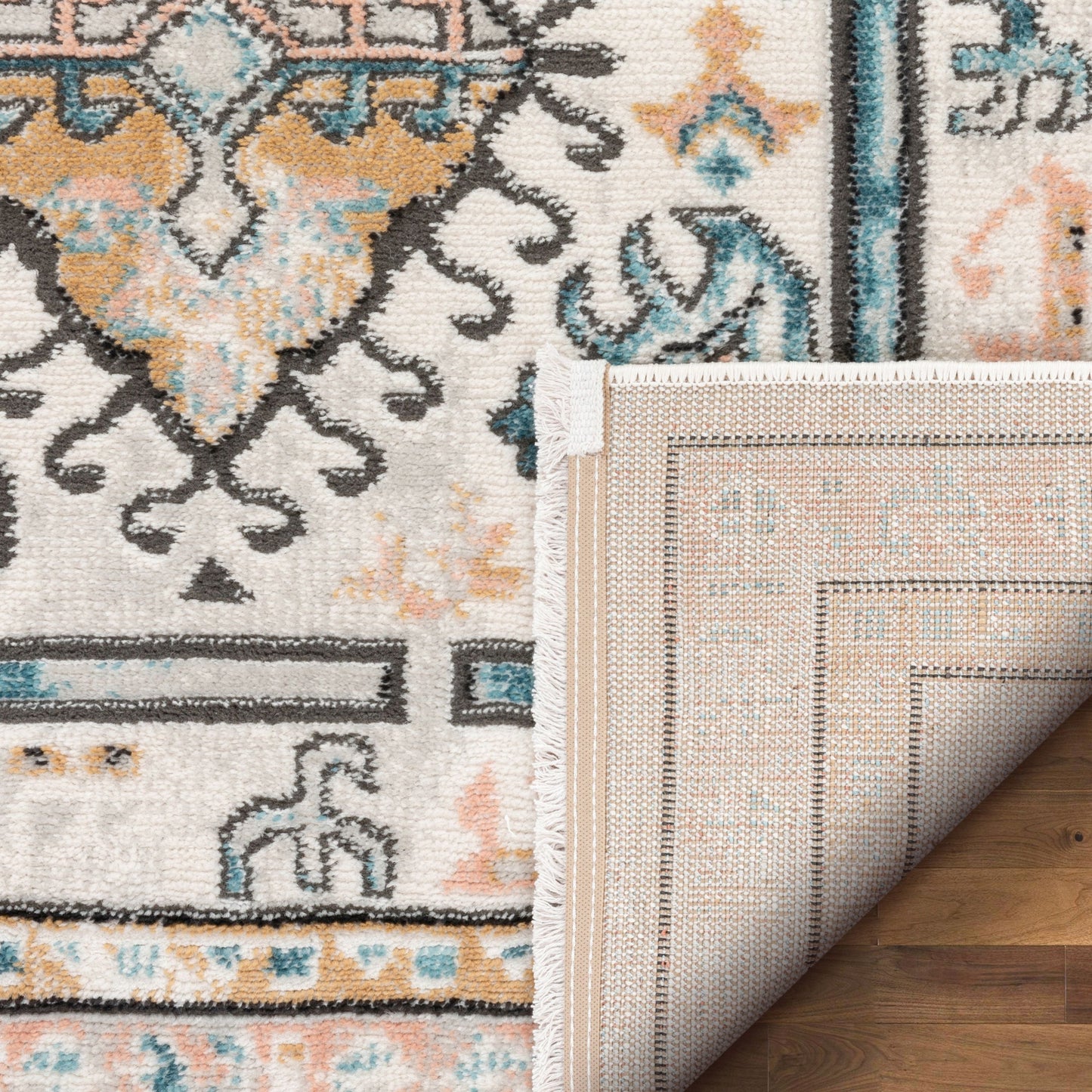 Valeria Bohemian Vintage Oriental Botanical Blue Rug IND-66