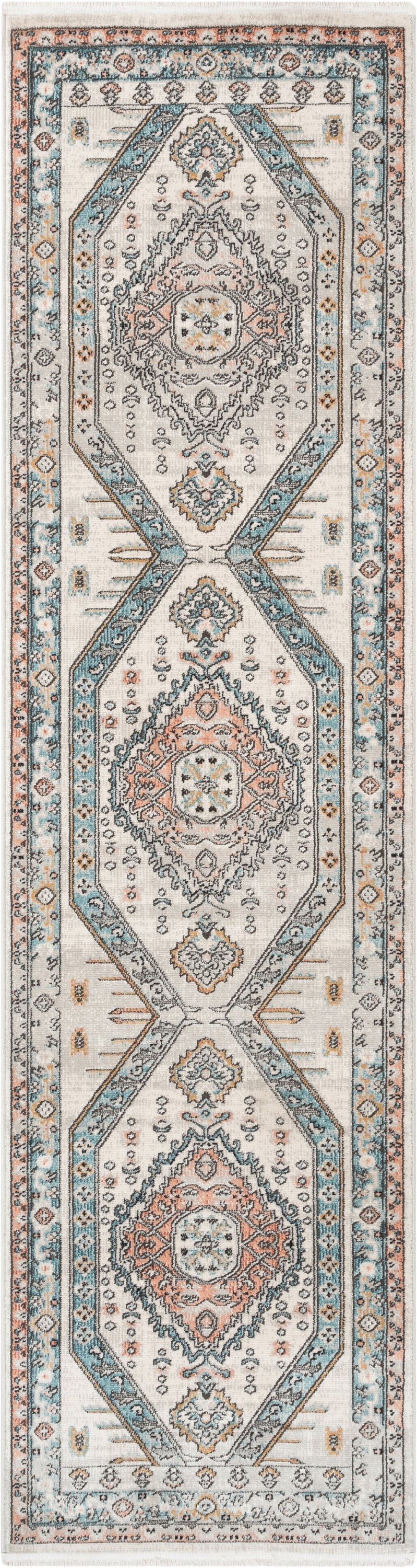 Jane Vintage Bohemian Aztec Tribal Blue Rug IND-46