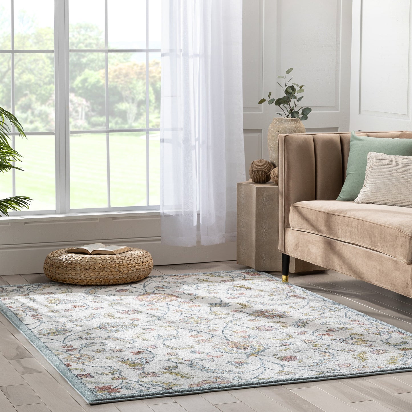 Metonia Vintage Oriental Floral Ivory Rug IVY-12