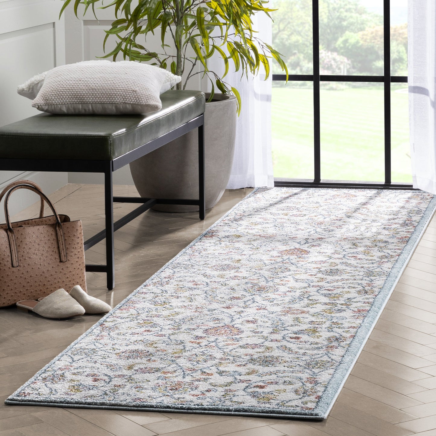 Metonia Vintage Oriental Floral Ivory Rug IVY-12