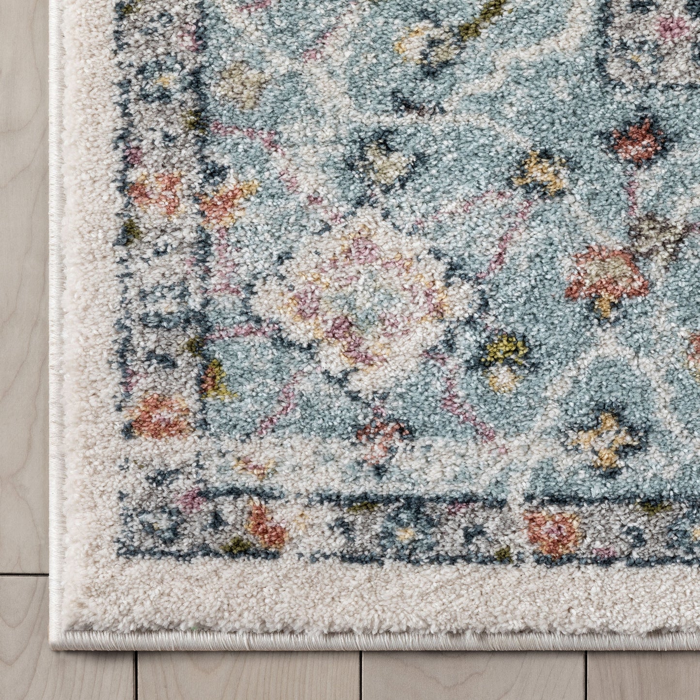 Maude Vintage Medallion Oriental Blue Blush Rug IVY-24