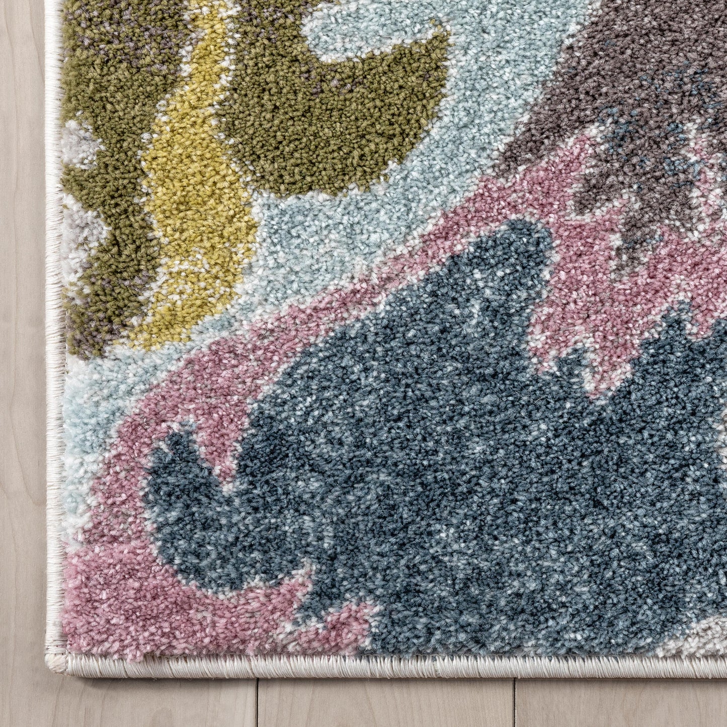 Posy Vintage Floral Blue Blush Rug IVY-34