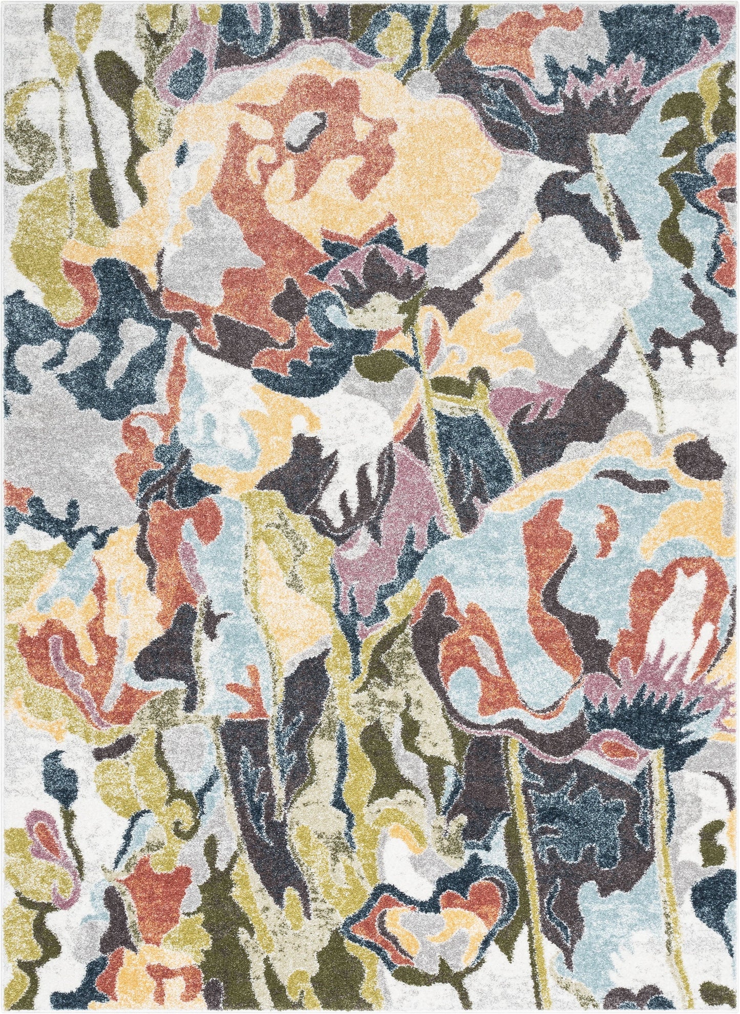 Posy Vintage Floral Blue Blush Rug IVY-34